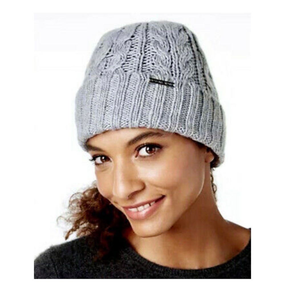 Michael Kors Cable Knit Grey Beanie Hat OS NWT